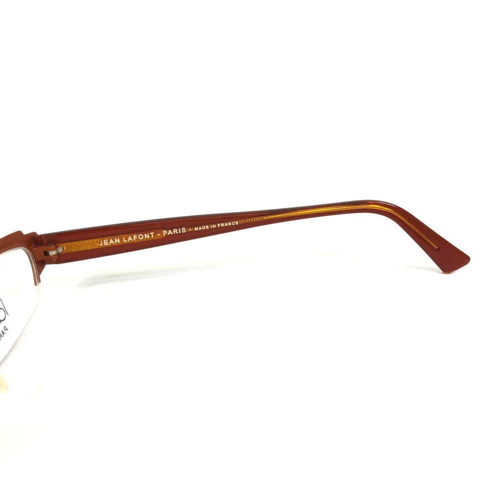 Jean Lafont Eyeglasses Frames TOPAZE 945 Brown Orange Cat Eye Half Rim 50-17-140